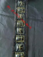 Banda neagra cu pietre cusute brodate cod 13 - imagine 3