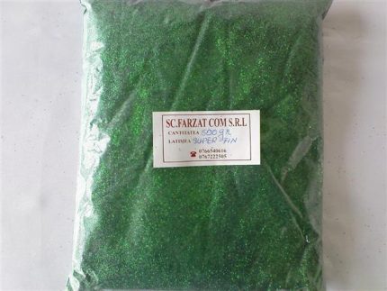 Sclipici praf de culoare verde