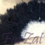 Evantai puf de lebada negru