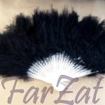 Evantai puf de lebada negru - imagine 3