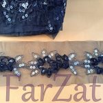 Aplicatie organza cod 71 - Negru cu argintiu - imagine 2