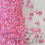 Margele sferice transparente cu miez roz 4 mm cod 037