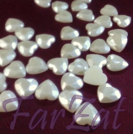 Margele de lipit forma inima 12 x 12 mm - cod 11