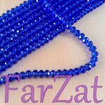 Margele cristal 8 x 6 mm - albastru electric - imagine 2