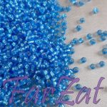 Margele turcoaz spre albastru cu miez argintiu 3 mm cod 340