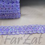 Aplicatie textila lila cu fir argintiu cod 112 - imagine 4