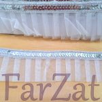 Terminatie din organza alba si paiete argintii cod 22