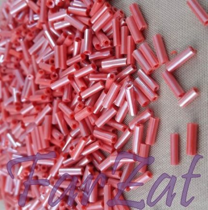 Margele tubulare rosii 6 mm cod 418