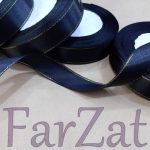 Panglica satinata cu fir auriu - 2,5 cm