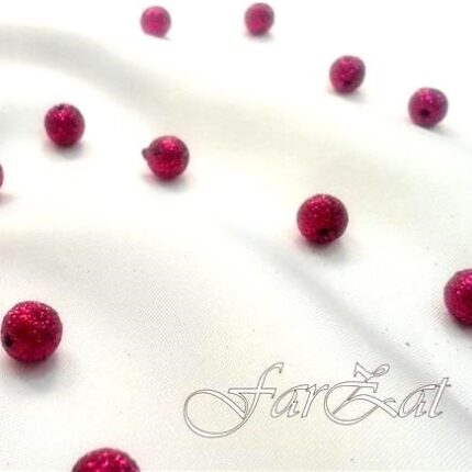 Margele plastic cu sclipici ciclam