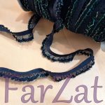 Organza pe elastic - Negru fir cameleon - imagine 3