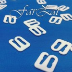 Carlige detasabile din metal alb - 14 x 11 mm