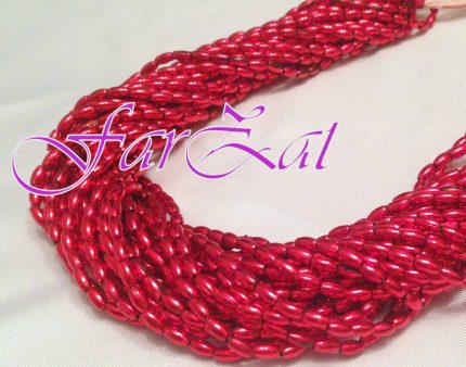 Margele rosii la sirag de 6×3 mm cod 207