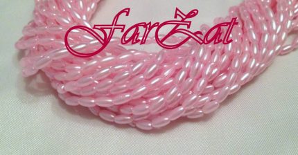 Margele la sirag roz de 6x3 mm cod 219