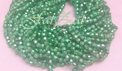 Margele hexagonale verzi la sirag de 3 mm cod 225