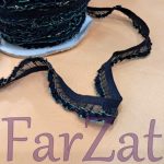 Organza pe elastic - Negru fir cameleon