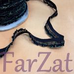 Organza pe elastic - Negru fir cameleon - imagine 5