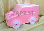 Casuta de bani botez - model masina roz - imagine 4