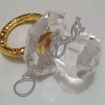 Marturie suzeta semicristal cu inel metalic