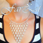 Colier si cercei mireasa cu strasuri cod 40