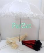 Umbrele din satin cu dantela - culoare rosie - cod 21 - imagine 4