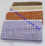 Aplicatie textila maro cu fir auriu cod 112 - imagine 6