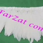 Banda din pene de porumbel alba