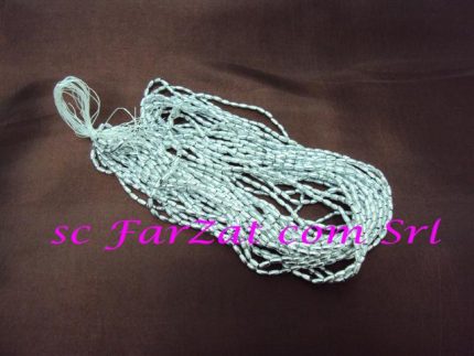 Margele argintii la sirag de 6x3 mm cod 154