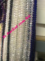 Margele cristal ovale albe transparente - imagine 5