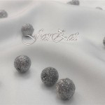 Margele plastic cu sclipici argintiu