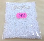 Margele nisip tubulare alb sidefat de 3 mm cod 483