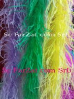 Sal din pene de strut colorate - grena - imagine 2