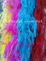 Sal din pene de strut colorate - grena - imagine 3