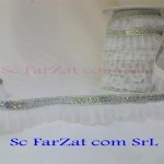 Terminatie alba din organza si paiete cod 15