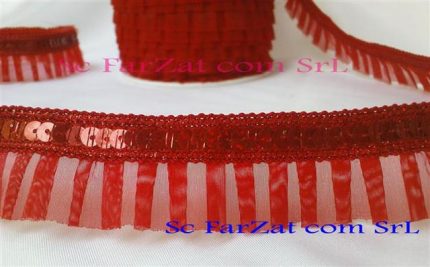 Terminatie rosie din organza si paiete cod 15