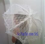 Umbrela alba din dantela cu volanase cod 19