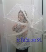 Umbrela alba din dantela cu volanase cod 19 - imagine 3