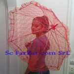 Umbrela dantela rosie cod 16