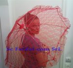 Umbrela dantela rosie cod 16 - imagine 5