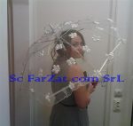 umbrele mireasa cu flori si perle cod 15 - imagine 7