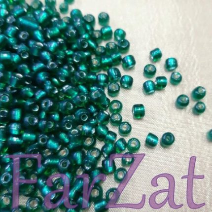 Margele sferice verzi miez argintiu - Cod 684