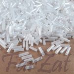 Margele tubulare albe transparen sidefat 6 mm - Cod 505 - imagine 2