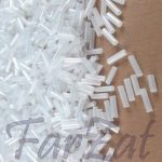 Margele tubulare albe transparen sidefat 6 mm - Cod 505