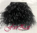 Banda din pene de strut alb cu negru - imagine 4