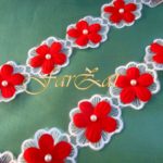 aplicatie forma floare alb-rosu