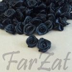 Trandafiri din saten - Negru