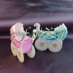 Marturii carucior - roz, bleu