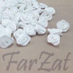 Trandafirasi din saten - alb - imagine 3