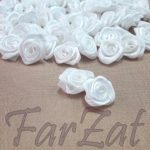 Trandafirasi din saten - alb