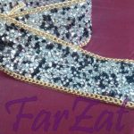 Aplicatie termoadeziva  cu strasuri si lant - 4 cm